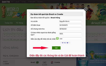 Dự đoán World Cup 2014 cùng Dân trí, nhận giải thưởng giá trị - 5 Hướng dẫn tham gia dự đoán từ cáɣ box dự đoán