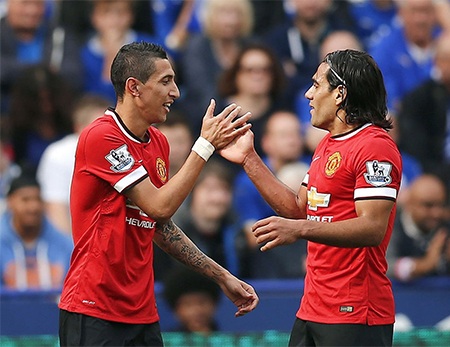 Di Maria chia sẻ niềm vui với Falcao