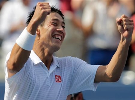Loại Djokovic, Nishikori lần đầu vào chung kết Grand Slam - 1 Niềm hạnh phúc của Nishikori với chiến thắng để đời trước Nole