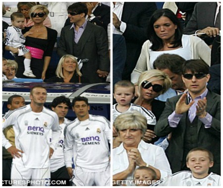 Tom Cruise xuất hiện trên khán đài cùng
Victoria Beckham