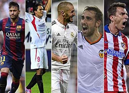 Thế cục La Liga: Khi Real, Barca bị cạnh tranh dữ dội - 1 Hiện tại có đến 5 đội bóng đua tranh chức vô địch La Liga