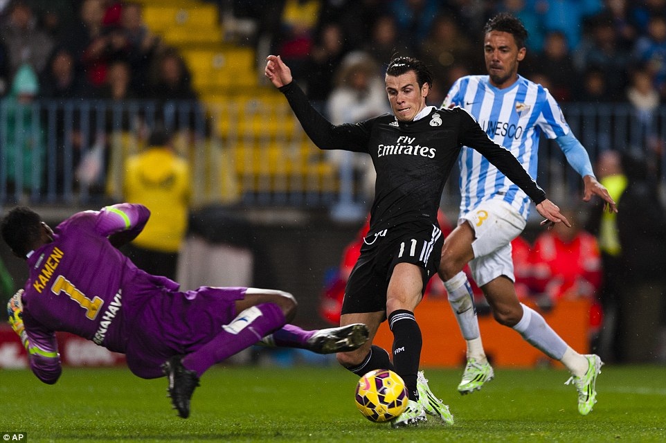Đánh bại Malaga, Real Madrid vững ngôi đầu bảng - 1 Bale lập công trong chiến thắng của Real Madrid
