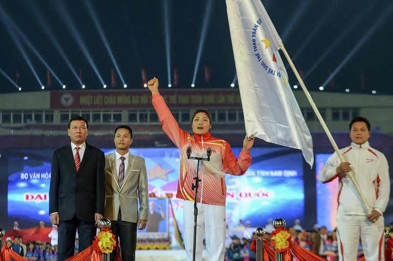 Đại hội TDTT toàn quốc lần thứ VII chính thức khai mạc tại Nam Định - 5 Một VĐV tuyên thệ sẽ thi đấu trung thực ở Đại hội lần này