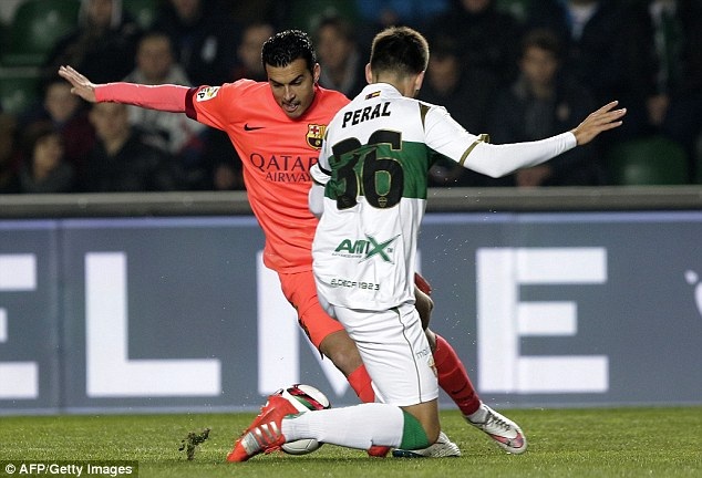 Thắng đậm Elche, Barca đụng độ Atletico ở tứ kết - 1 Pedro tỏa sáng trong chiến thắng đậm đà của Barcelona