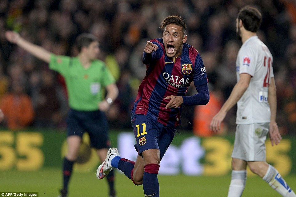 Neymar đang duy trì được phong độ ghi bàn đều đặn ở sân Nou Camp