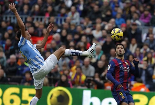 Barcelona gục ngã cay đắng trước Malaga tại Nou Camp - 2 Hàng thủ Malaga đã chơi đầy tập trung trong suốt trận đấu