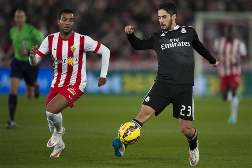 Isco từng ghi bàn vào lưới Almeria ở lượt đi