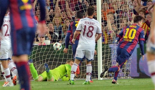 Messi đã rực sáng trong chiến thắng của Barcelona trước Bayern Munich