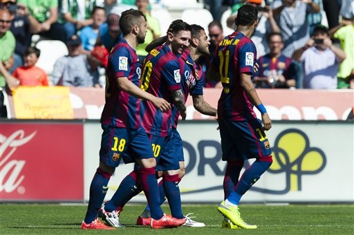 Cordoba 0-8 Barcelona: Suarez lập hattrick, Messi ghi 2 bàn - 3 Barcelona đã có chiến thắng đầy tưng bừng tại Nuevo Arcangel