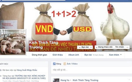 Bung đùi cho heo, gây hại cho người - 1 Rao bán thuốc kích thích tăng trưởng qua Facebook.