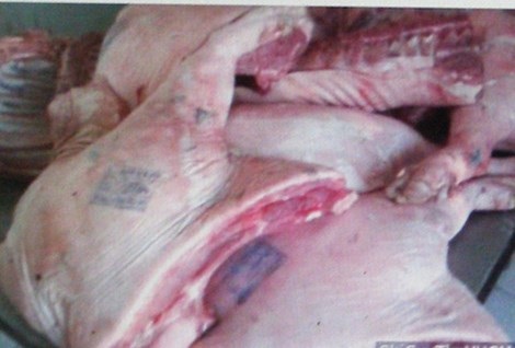 Thịt heo ô thiu bị cơ quan chức năng tiêu huỷ. Ảnh: CTV