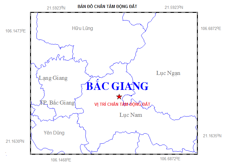 Động đất nhẹ tại Bắc Giang