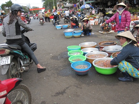 Thị trường mua bán cá chép ngày 23 ở phố núi khá chậm