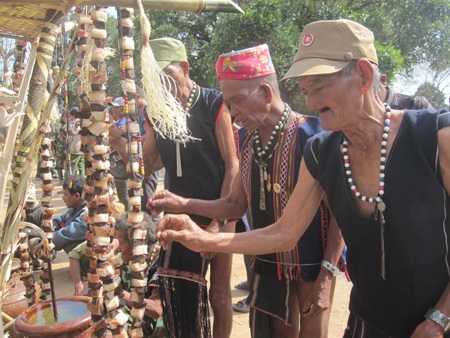 Già làng cúng Yàng, thần linh để xin một vụ mùa bội thu, dân làng không đau ốm, dịch bệnh