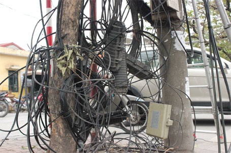 Hà Nội: Dọn “rác trời” trên nhiều tuyến phố