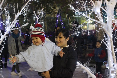 Giới trẻ Hà Thành thích thú chụp ảnh với “Con đường tuyết” - 8 Trẻ em cũng thích thú...
