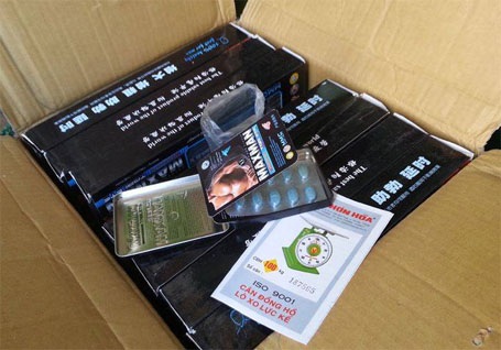 Khoảng 50 nghìn viên nén, tuýp chất lỏng nghi thuốc kích dục đã bị cơ quan chức năng thu giữ
