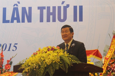 Chủ tịch nước dự Đại hội đại biểu Luật sư toàn quốc lần thứ II - 2 Chủ tịch nước Trương Tấn Sang phát biểu tại Đại hội