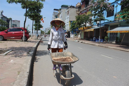 Hà Nội: Nắng nóng “vắt kiệt” sức người lao động ngoài trời - 6 Người tài xế xe ôm này tranh thủ trú nắng dưới bóng cây khiêm tốn trên đường Nguyễn Trãi