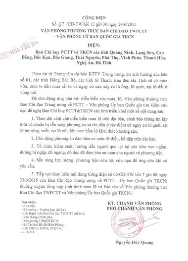 Công điện hỏa tốc đối phó với cơn bão số 1...