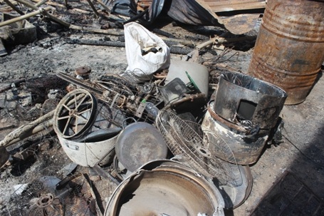 Nhiều vật dụng bị thiêu rụi