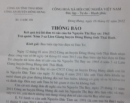 Công an huyện Đông Hưng "khẳng định" không có chuyện ép cung bị can - 1 Công an huyện Đông Hưng "khẳng định" không có chuyện ép cung bị can - 1