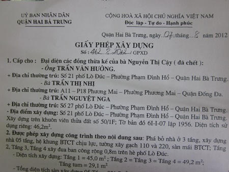 Công trình số 21 Lò Đúc xây dựng theo đúng giấy phép được cấp - 4 Công trình số 21 Lò Đúc được giám sát chặt chẽ, đúng như giấy phép được cấp