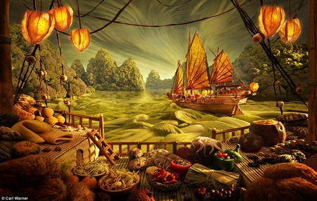 Con thuyền lênh đênh trên sóng nước