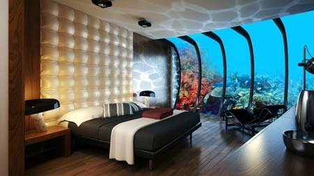 Lạ mắt với những nhà hàng, khách sạn dưới nước - 7 Nội thất bên trong một căn phòng dưới nước