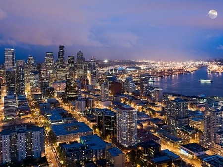 Chiêm ngưỡng cảnh đêm huyền diệu của những thành phố nổi tiếng - 8 Thành phố Seattle thuộc Washington Hoa Kỳ dường như không ngủ
