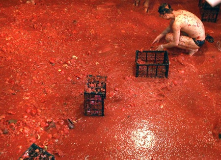 Ước tính hơn 50 nghìn quả cà chua được dùng cho lễ hội