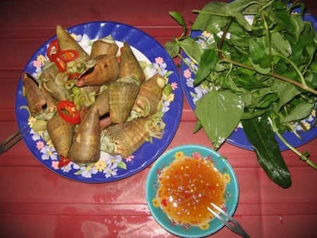 Ốc vú nàng - món ngon cù lao Chàm - 3 Ốc vú nàng luộc rất hấp dẫn
