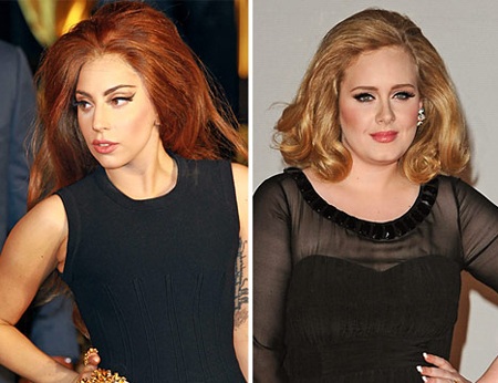 Lady Gaga: “Adele béo hơn tôi” - 2 Lady Gaga ghen tỵ khi Adele béo hơn cô nhưng chẳng bị ai chê bai