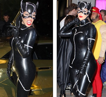 Thêm ảnh “sao” chơi Halloween - 8 Kim Kardashian hóa thành nữ miêu gợi cảm