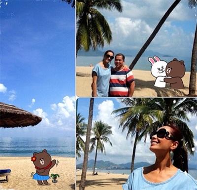 Sao Việt “say đắm” với gấu Brown, thỏ Cony và Moon - 2 Thúy Hạnh và khoảnh khắc du lịch bên ông xã Minh Khang