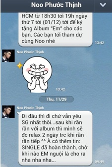 Sao Việt “say đắm” với gấu Brown, thỏ Cony và Moon - 7 Noo Phước Thịnh chia sẻ lịch diễn cho fan qua LINE