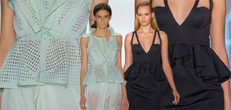 Các chất liệu may váy áo kiểu dáng Peplum rất đa dạng.