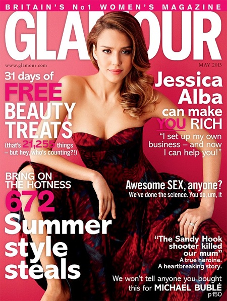 Jessica Alba cân nhắc công việc vì con cái - 1 Jessica Alba trên bìa Glamour tháng 5/2013