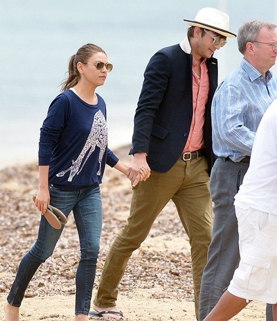 Bắt gặp Ashton Kutcher hôn Mila Kunis - 2 VN