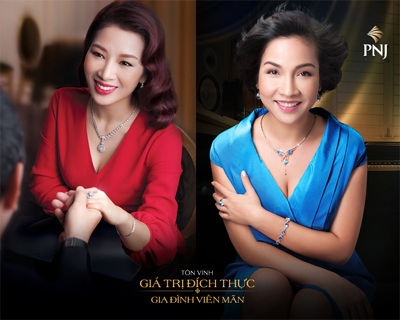 PNJ đồng hành cùng vẻ đẹp phụ nữ Việt - 2 Á hậu quý bà Thu Hương và ca sỹ Mỹ Linh quảng cáo cho PNJ
