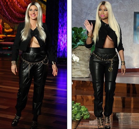 MC đồng tính độn ngực, đội tóc giả đón Halloween - 2 Xem lại đoạn clip lần xuất hiện hớ hênh của Nicki Minaj trong chương trình của Ellen DeGeneres: