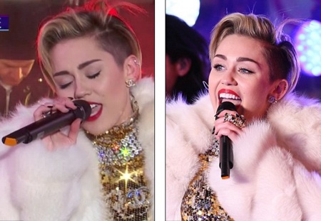 Miley Cyrus kín đáo bất ngờ khi diễn trong đêm giao thừa - 5 VN