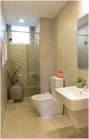Ca sĩ Lam Trường tìm nhà mới - 6 Mảng gạch men ốp tường khác màu so với phòng tắm tạo cảm giác thư thái khi tắm