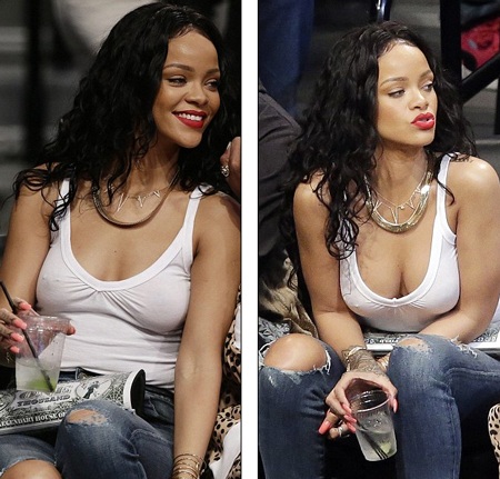 Rihanna “thoáng mát” đi xem bóng rổ - 3 VN