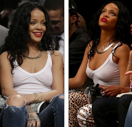 Rihanna “thoáng mát” đi xem bóng rổ - 4 VN
