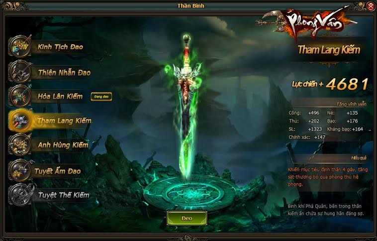 Thất đại thần binh tuyệt thế trong Phong Vân - 3 Tham Lang Kiếm, bảo kiếm của Phá Quân
