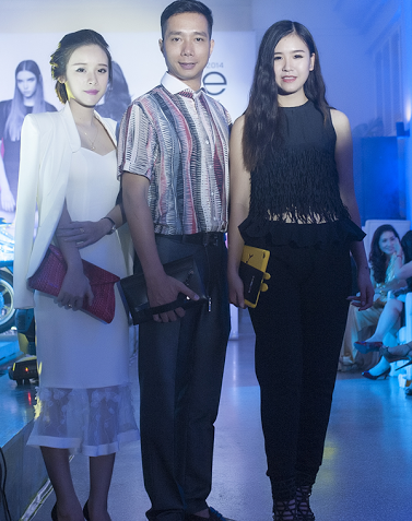 "Sao" Hà thành vui vẻ tiệc tùng - 3 NTK Đỗ Trịnh Hoài Nam và hai trò cưng NTK Trang Cherry, stylist Thiều Ngọc.