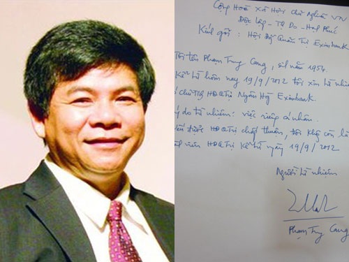Ông Phạm Trung Cang rút khỏi chức Chủ tịch Tân Đại Hưng - 1 Ông Phạm Trung Cang đồng thời cũng đã từ nhiệm Phó Chủ tịch tại Eximbank.