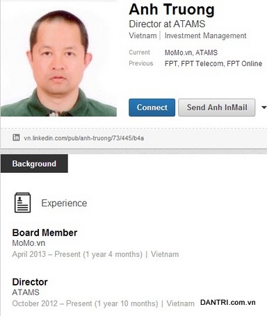 Hé lộ nơi đầu quân của Trương Đình Anh hậu FPT - 2 Ảnh chụp trang cá nhân Linkedin của ông Trương Đình Anh.