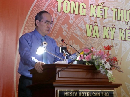Hà Nội - Cần Thơ dẫn đầu thi đua 5 thành phố trực thuộc Trung ương - 1 Ông Nguyễn Thiện Nhân phát biểu chỉ đạo tại hội nghị